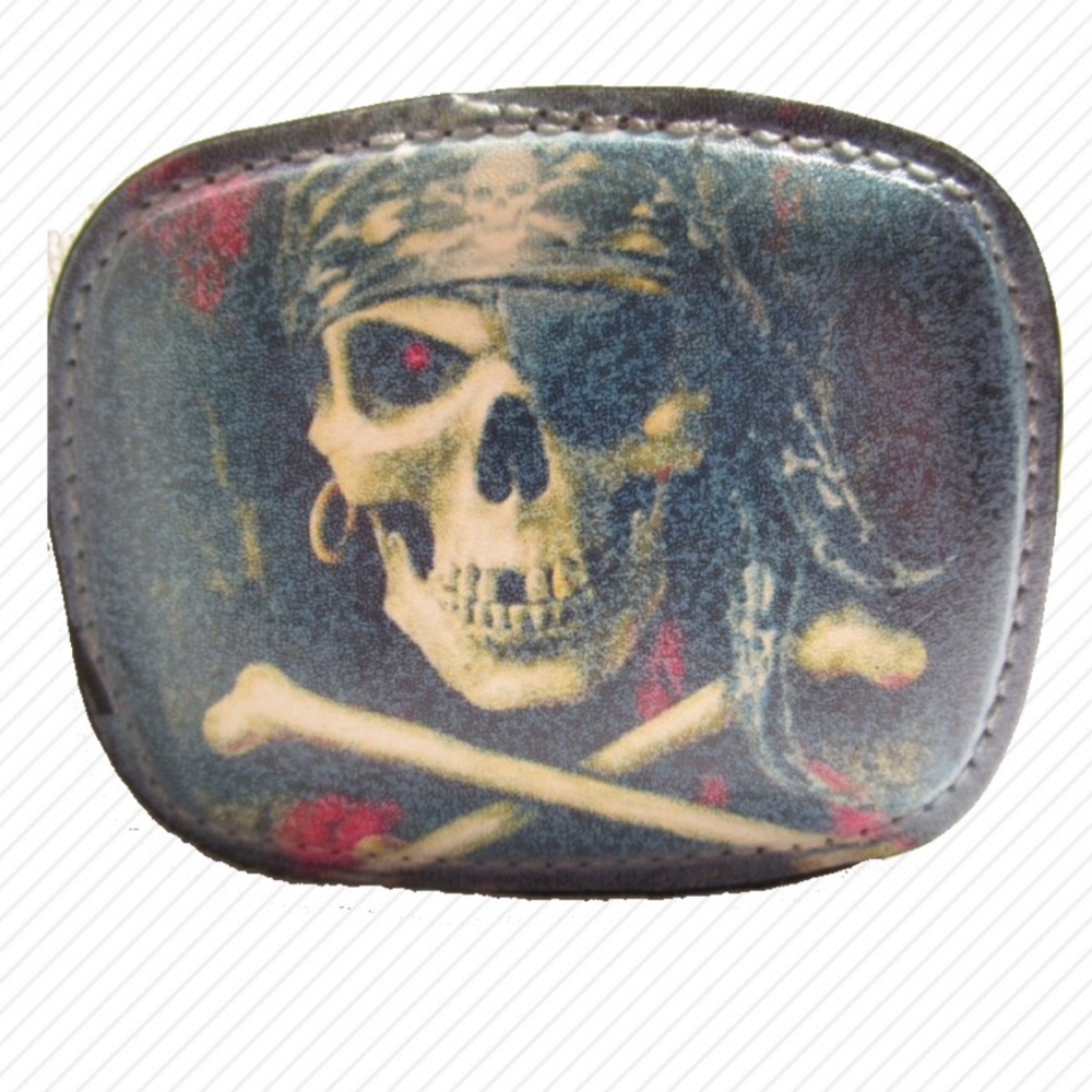 Skull & Bones Leather Belt Buckle